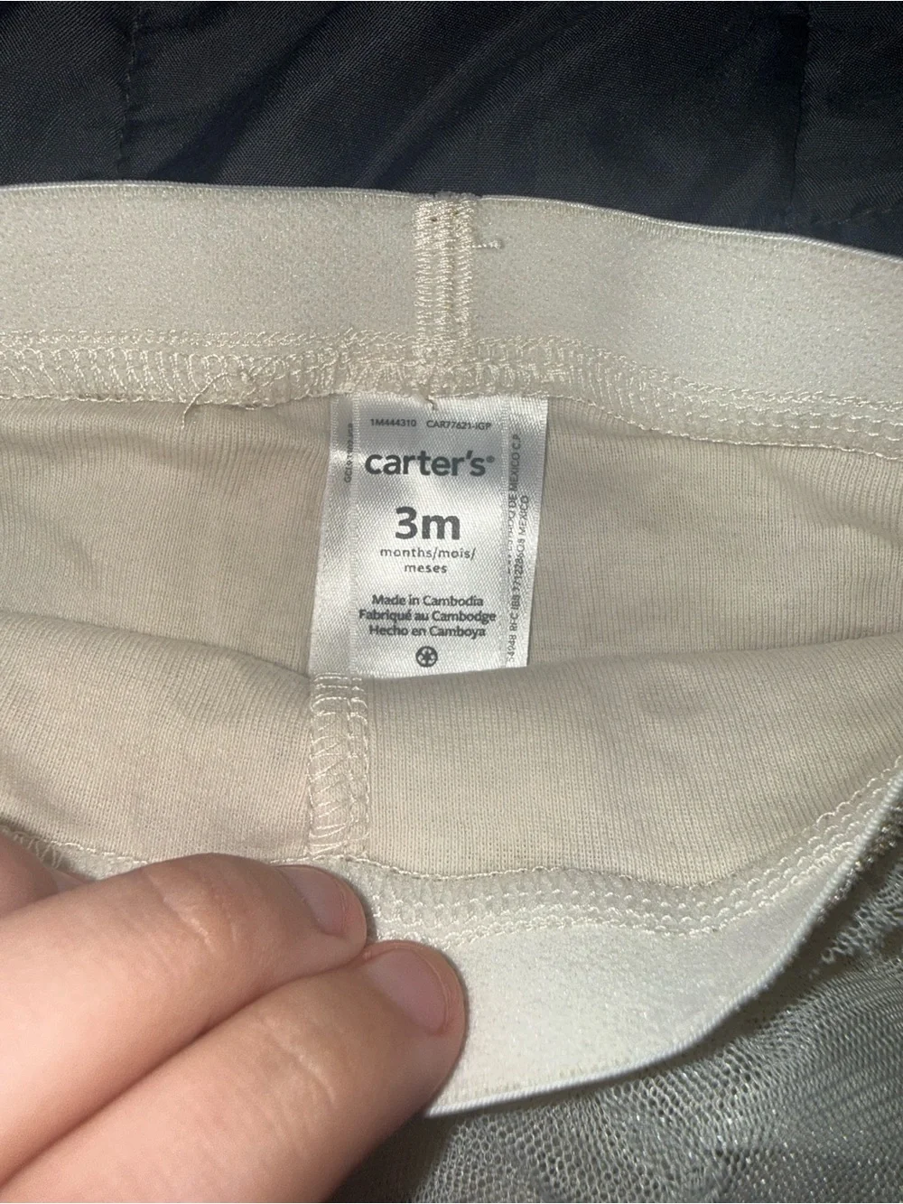 Carter's White Tulle Skirted Leggings with Gold Hearts